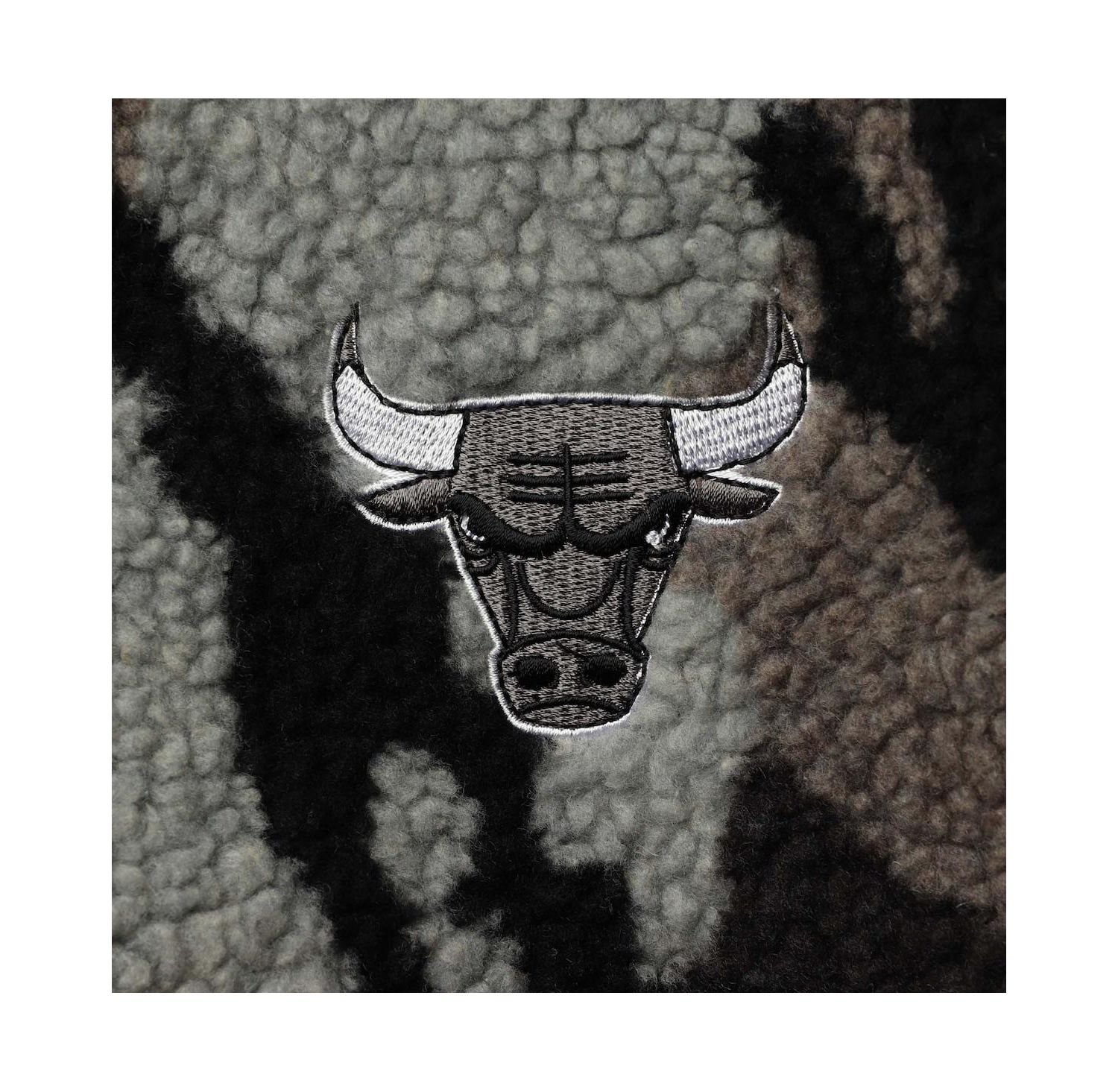 Women's Black Chicago Bulls Camo Sherpa Full-Zip Bomber Jacket