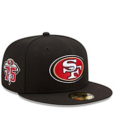Men's Black San Francisco 49ers 75th Anniversary Side Patch 59FIFTY Fitted Hat