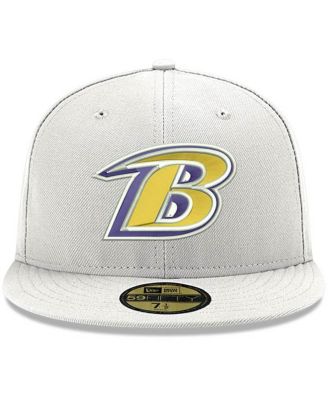 Men's White Baltimore Ravens Omaha Lettermark 59FIFTY Fitted Hat
