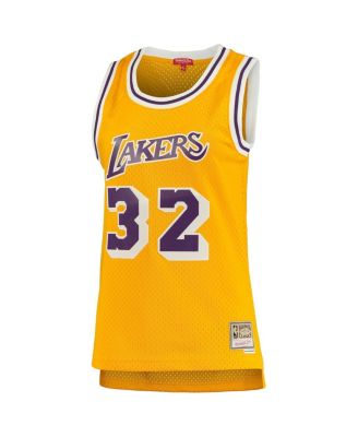 Women's Magic Johnson Gold Los Angeles Lakers 1984-85 Hardwood Classics Swingman Jersey