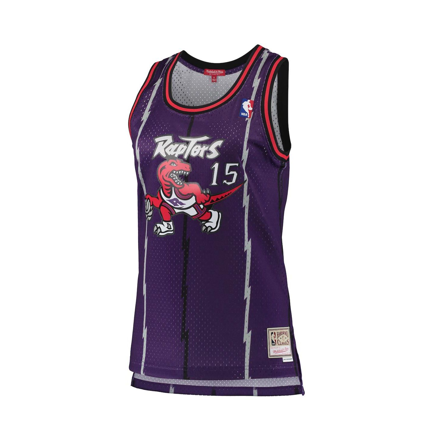 Женский топ Mitchell & Ness Vince Carter Purple Toronto Raptors 1998-99 Hardwood Classics Swingman Jersey — фото 3
