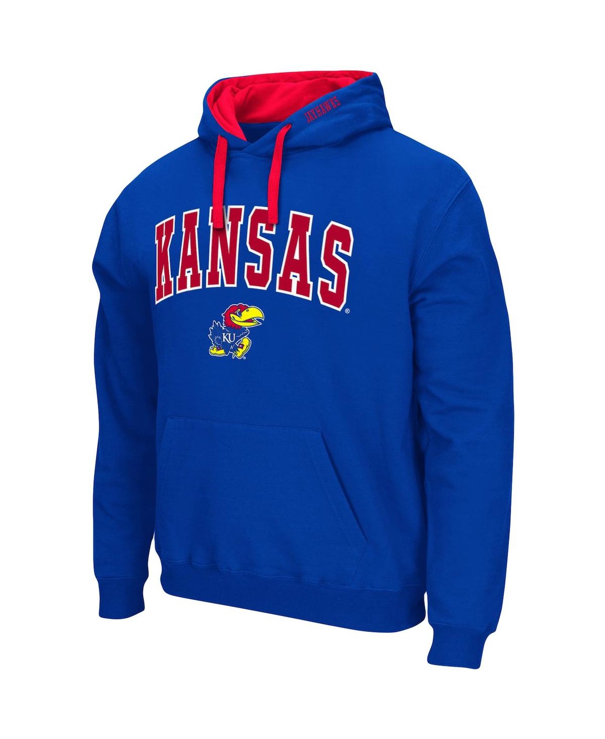 Men'sKansas Jayhawks Big and Tall Arch and Logo 2.0 Pullover Hoodie - Royal