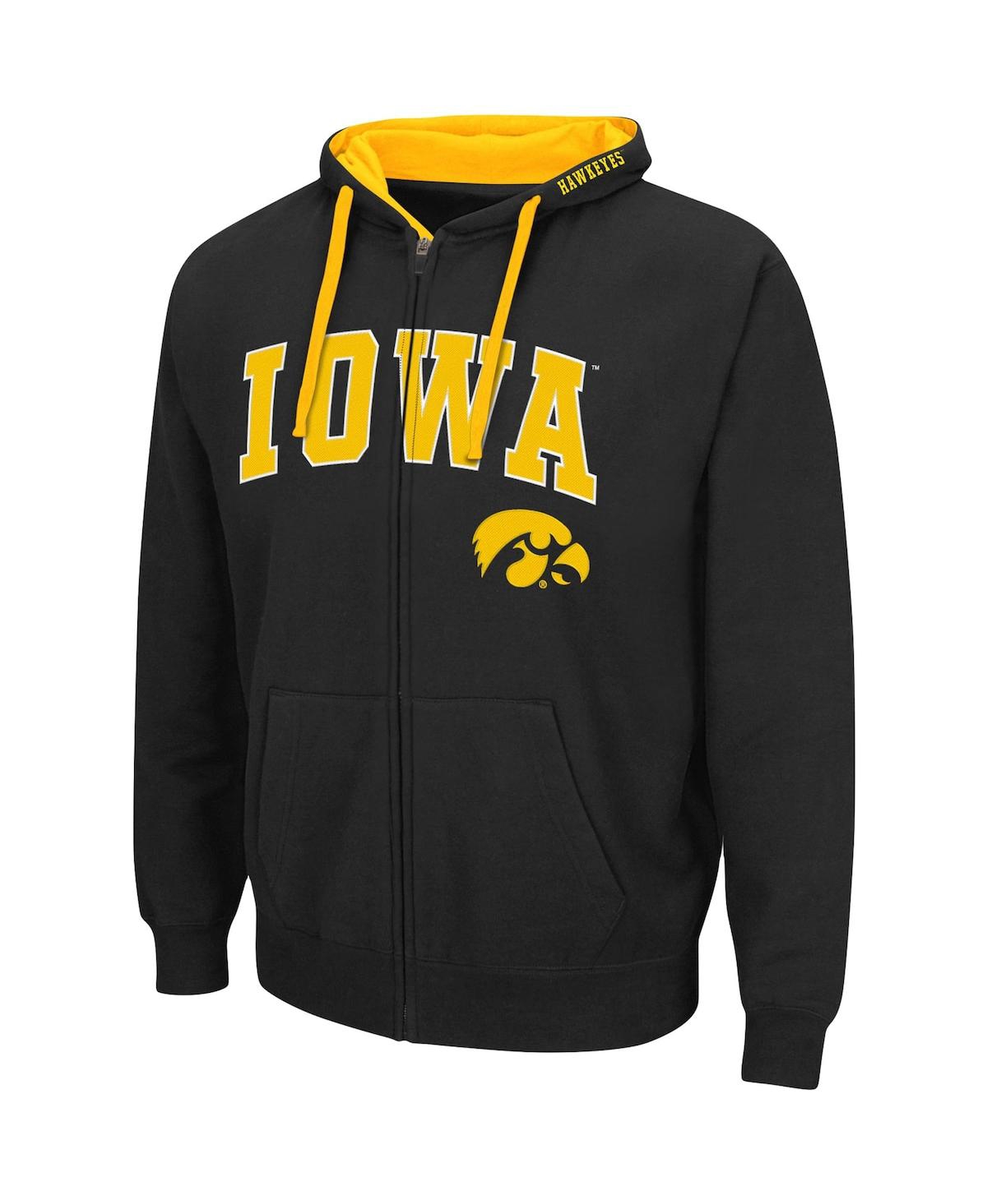 Colosseum Men's  Black Iowa Hawkeyes Big And Tall Full-zip Hoodie In Black
