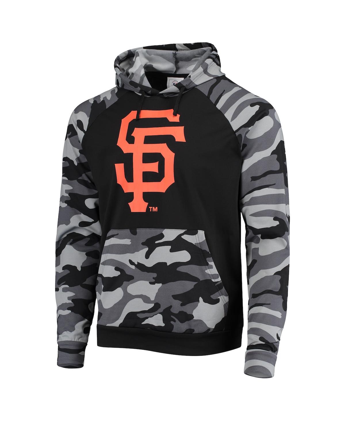 Men'sSan Francisco Giants Camo Raglan Pullover Hoodie - Black