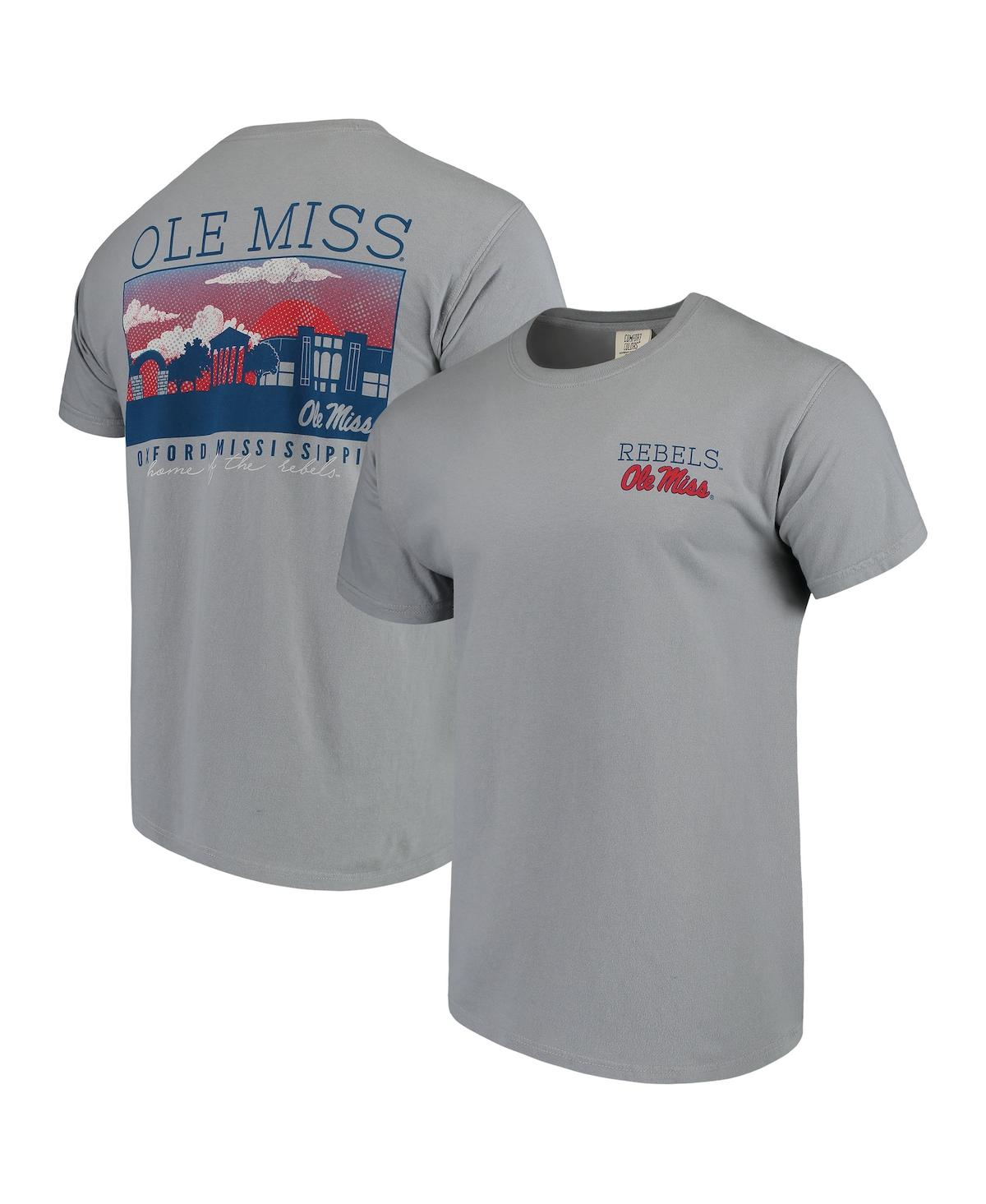 Image One Men's Gray Ole Miss Rebels Comfort Colors Campus Scenery T-shirt In Gray