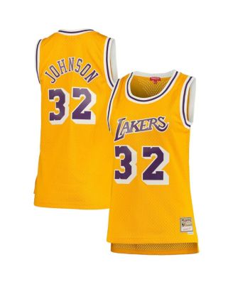 Women's Magic Johnson Gold Los Angeles Lakers 1984-85 Hardwood Classics Swingman Jersey