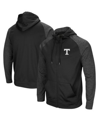 Men's Black Tennessee Volunteers Big and Tall Blackout Raglan Full-Zip Hoodie