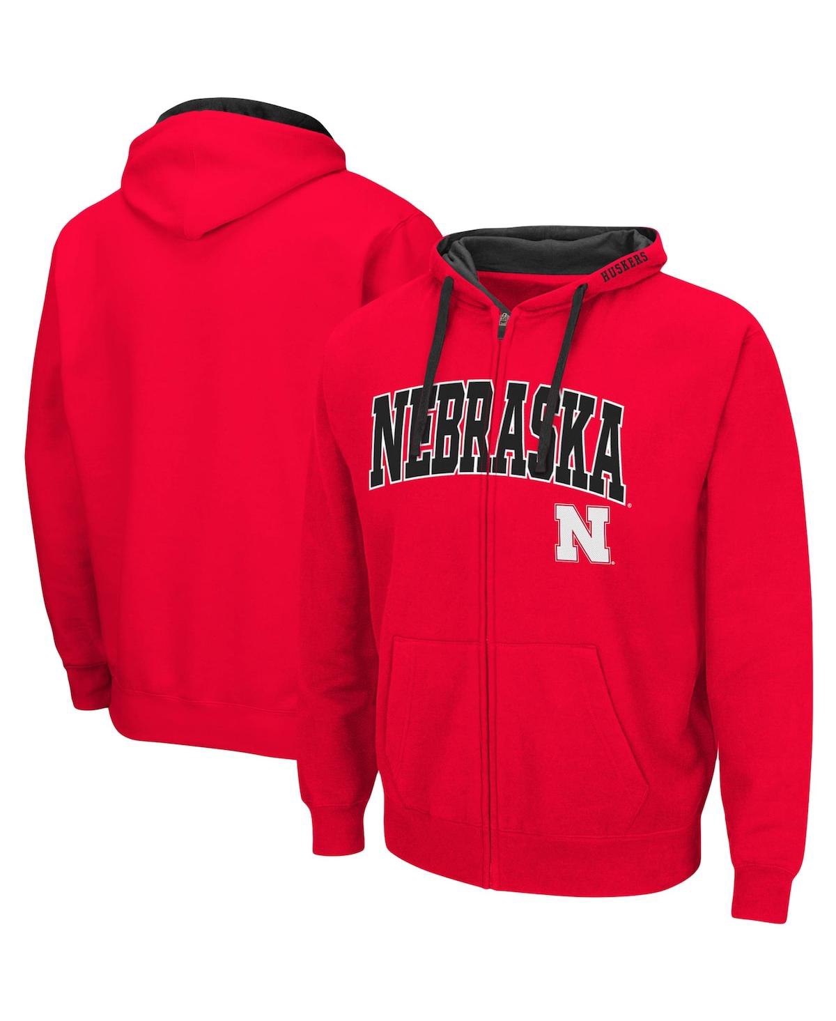 Colosseum Men's Scarlet Nebraska Huskers Big And Tall Full-zip Hoodie In Scarlet
