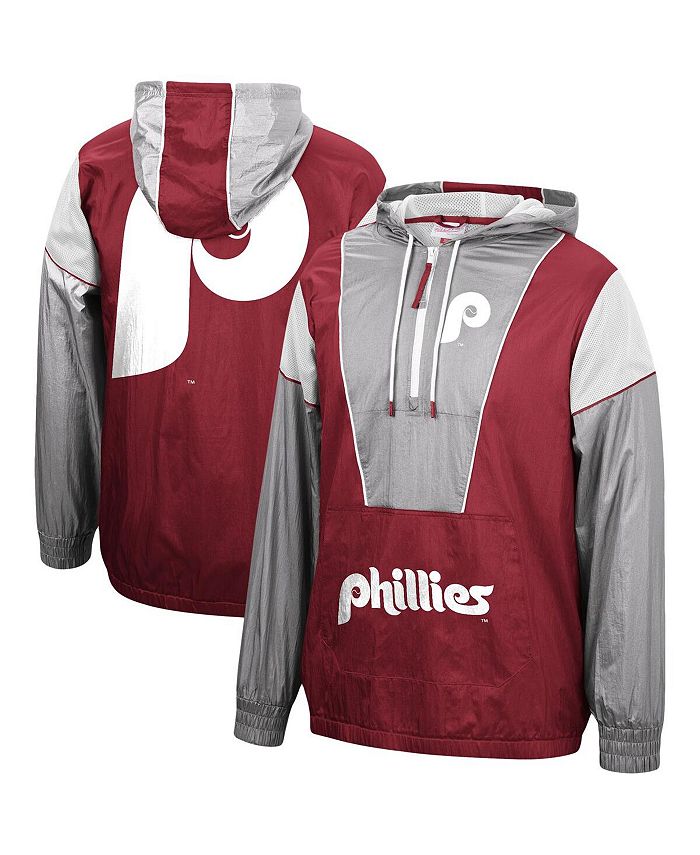 Mitchell & Ness Men's Cardinal Philadelphia Phillies Highlight Reel  Windbreaker Half-Zip Hoodie Jacket - Macy's