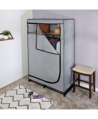 Honey Can Do - Portable 46" Wide Wardrobe Closet with Cover & Shelf