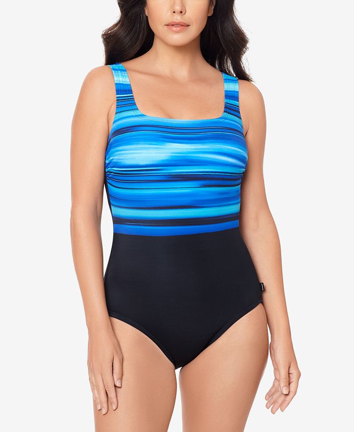 Reebok Swim Calm Moment Printed One-Piece Swimsuit & Reviews - Swimsuits & Cover-Ups - - Macy's