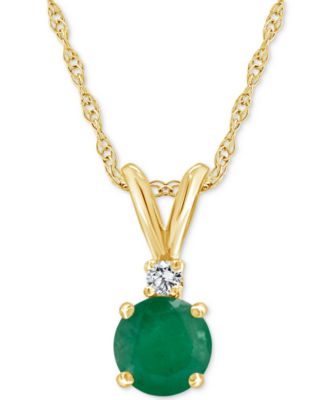 Sapphire (5/8 ct. t.w.) & Diamond Accent 18" Pendant Necklace in 14k Gold (Also in Emerald & Ruby)