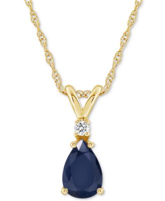 Sapphire (1 ct. t.w.) & Diamond Accent 18" Pendant Necklace in 14k Gold (Also in Ruby)