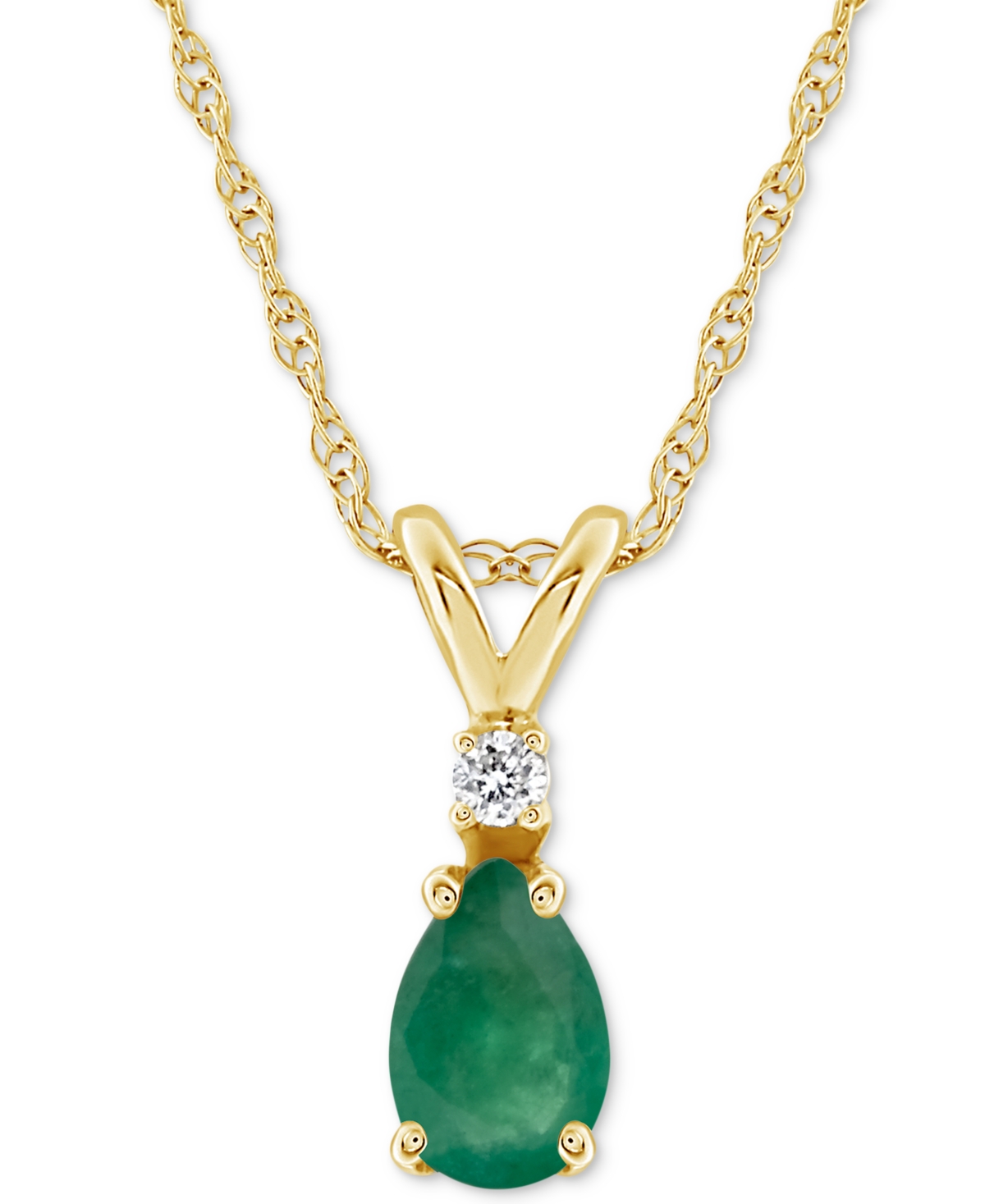 MACY'S SAPPHIRE (1 CT. T.W.) & DIAMOND ACCENT 18" PENDANT NECKLACE IN 14K GOLD (ALSO IN RUBY)