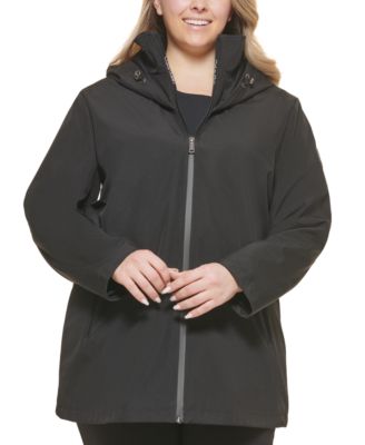 calvin klein plus size hooded raincoat