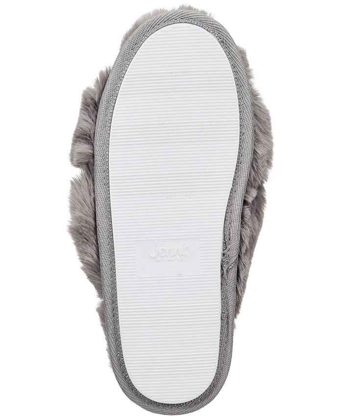 Jenni - Women's Faux-Fur Solid Crossband Slippers