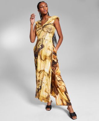 INC International Concepts - Printed V-Neck Long Top