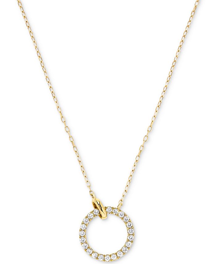 Macy's circle diamond deals necklace