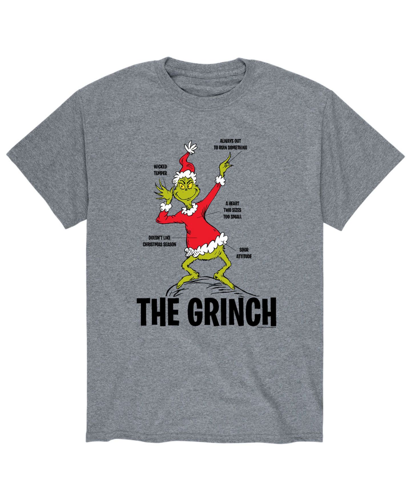 Мужская футболка AIRWAVES Dr. Seuss The Grinch, цвет: Серый — фото 1