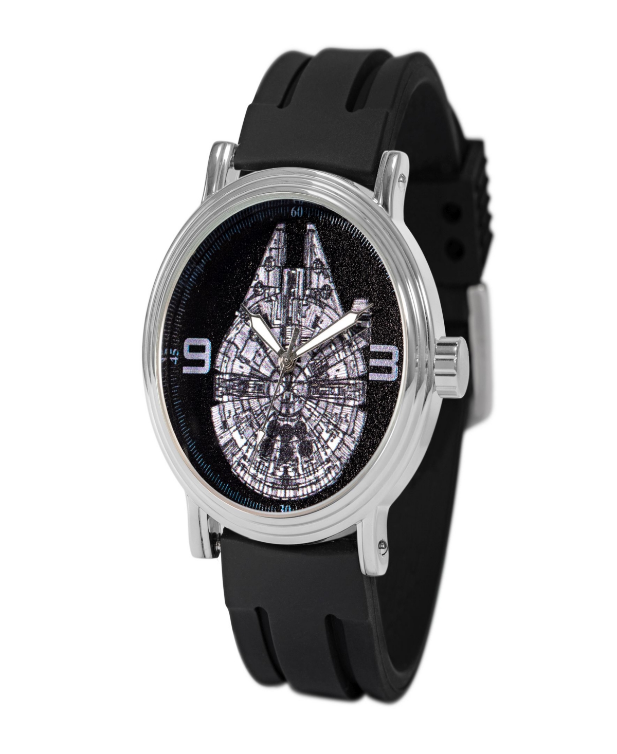 ewatchfactory Men's Disney Star Wars Alloy Black Rubber Strap Watch 44mm