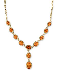 EFFY® Citrine (26-1/2 ct. t.w.) & Diamond (1-1/4 ct. t.w.) Fancy 16" Lariat Necklace in 14k Gold