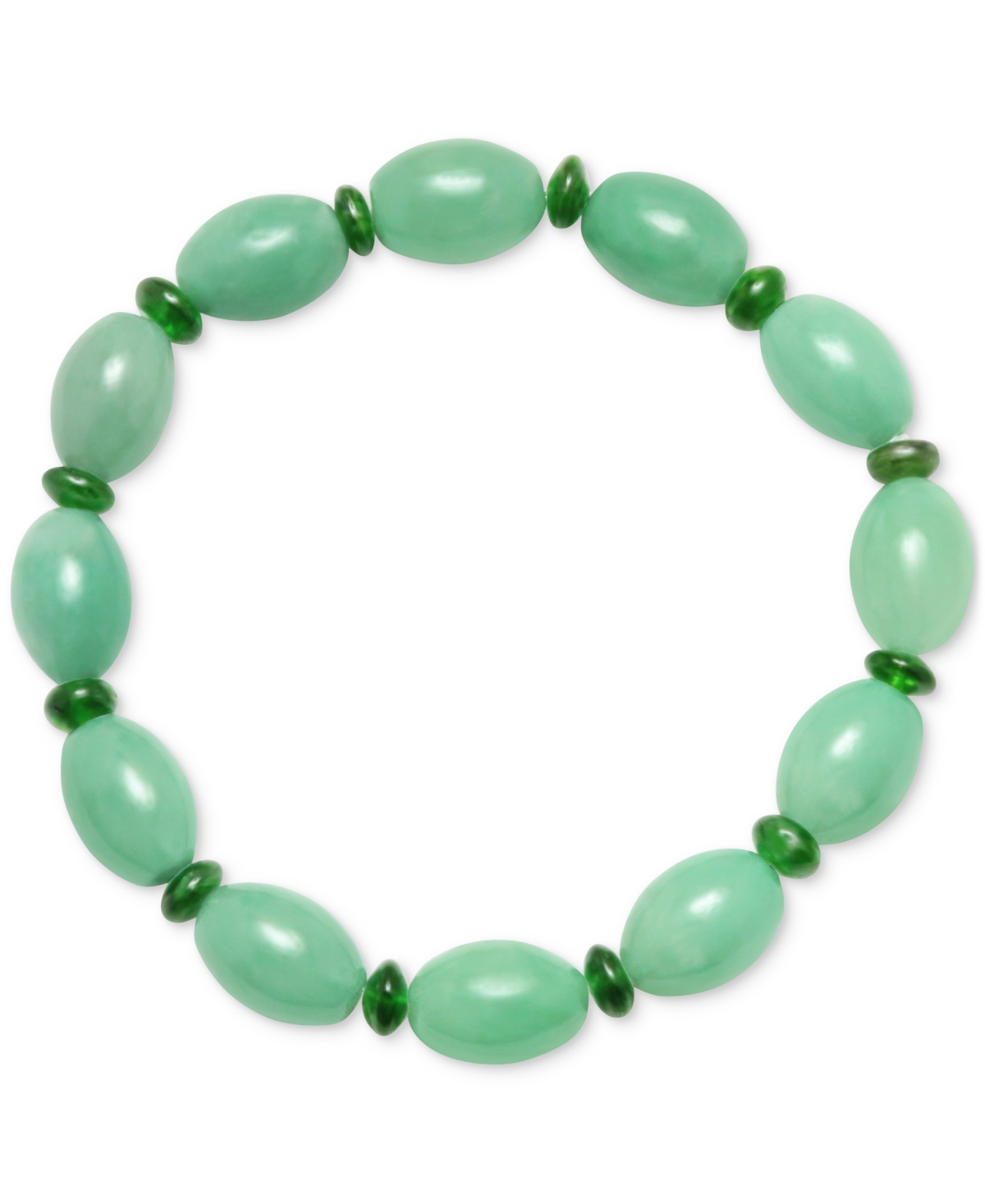 Macy's Jade & Chrome Diopside (2-7/8 Ct. T.w.) Stretch Bracelet