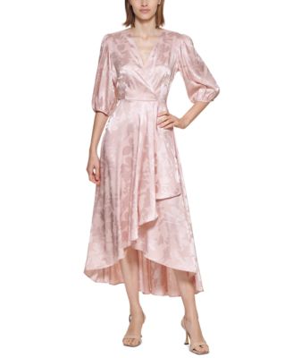 Calvin Klein Women's Floral Jacquard Faux-Wrap Dress & Reviews - Dresses -  Women - Macy's