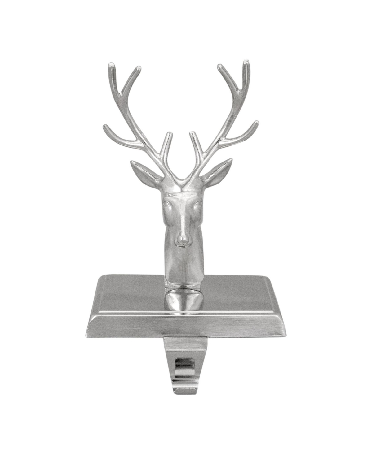 Northlight 8" Shiny Deer Head Christmas Stocking Holder In Silver-tone