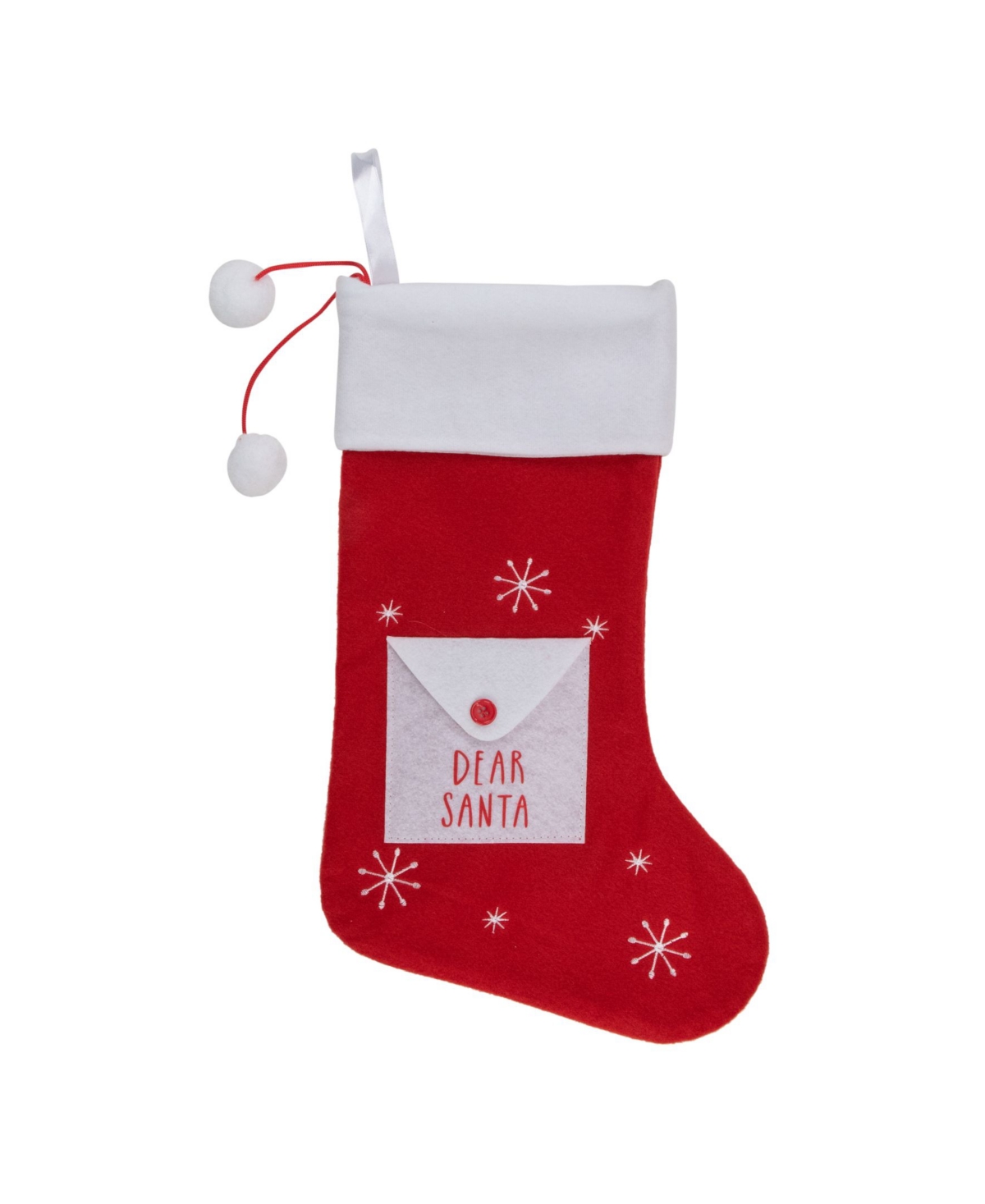 19" Dear Santa Envelope Christmas Stocking - Red