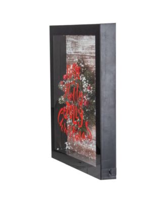 14" Framed 3D Have a Holly Jolly Christmas LED Christmas Box Decor