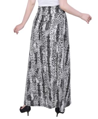 Petite Ring Faux Belt A Line Maxi Skirt