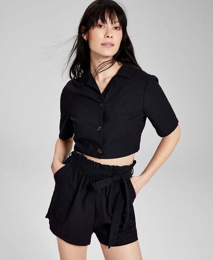 And Now This Women's Cotton Short Sleeve Camp Shirt Macy's