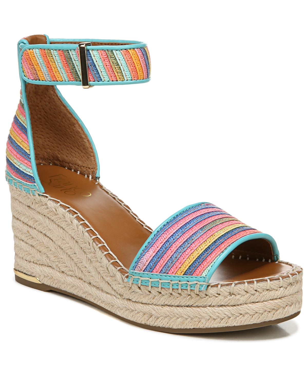 Shop Franco Sarto Women's Clemens Espadrille Wedge Sandals In Rainbow Leather