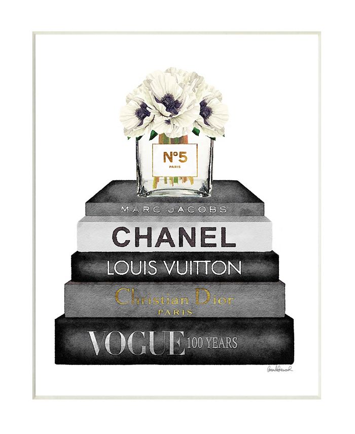 painting: Louis Vuitton, christian dior, Chanel, vogue, marc Jacobs stacked  book