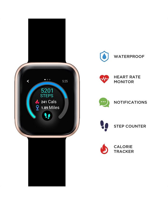 iTouch Unisex Air 3 Black Silicone Strap Smartwatch with 3 in 1