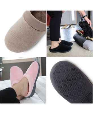 Microterry Pillowstep Slippers with Satin Trim