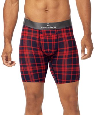Tommy John - Men's Second Skin Moisture-Wicking Plaid Boxer Briefs