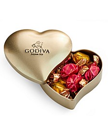 Heart Tin with Assorted Individual Wrapped Chocolate, 12 Pieces