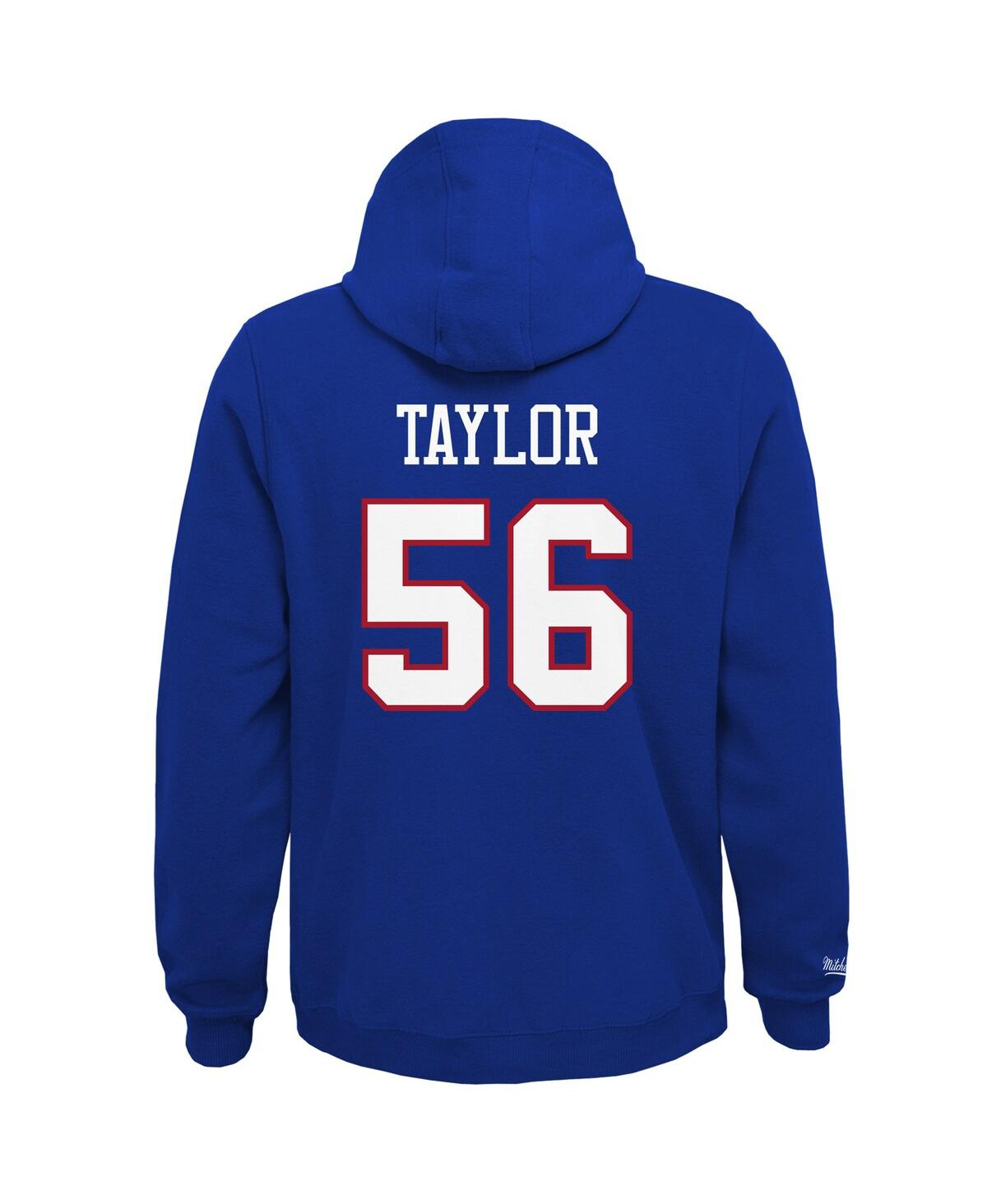 Big Boys Lawrence TaylorNew York Giants Retired Player Name and Number Fleece Pullover Hoodie - Royal