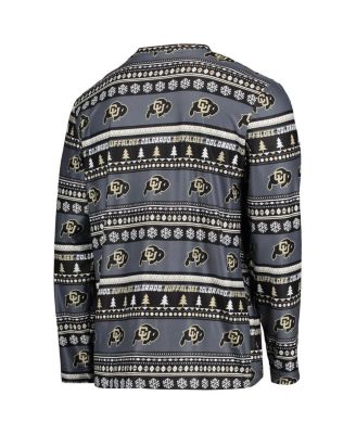 Men's Black Colorado Buffaloes Ugly Sweater Long Sleeve T-shirt and Pants Sleep Set