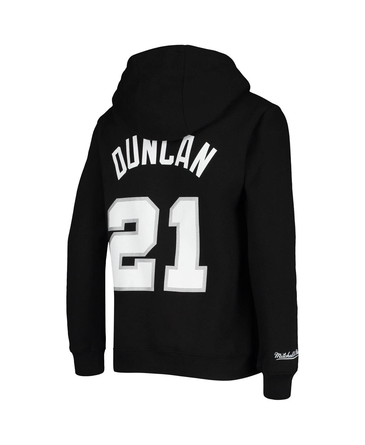 Big Boys Tim DuncanSan Antonio Spurs Hardwood Classics Name and Number Pullover Hoodie - Black