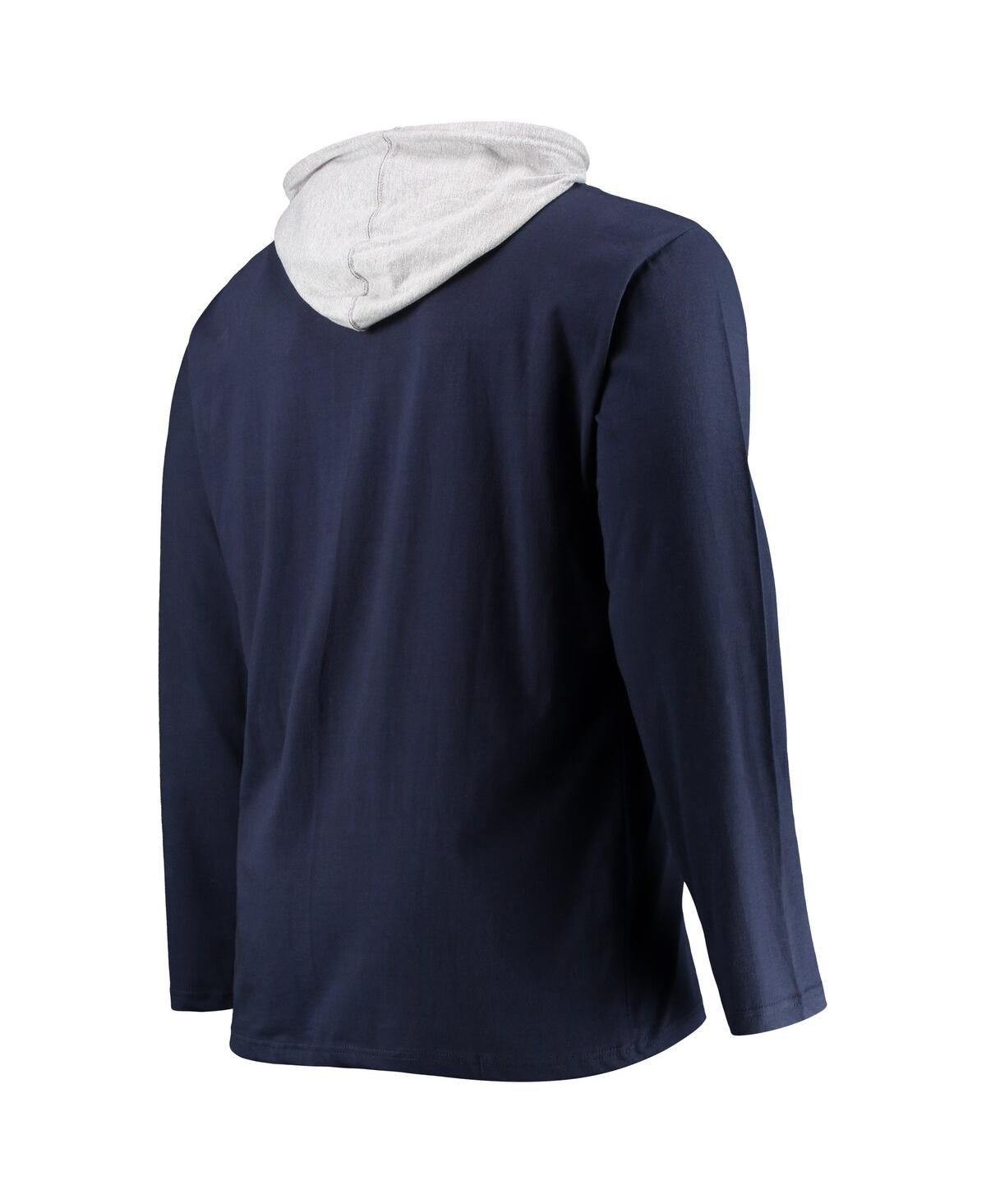 Men'sNew England Patriots Big and Tall Logo Hoodie Long Sleeve T-shirt - Navy