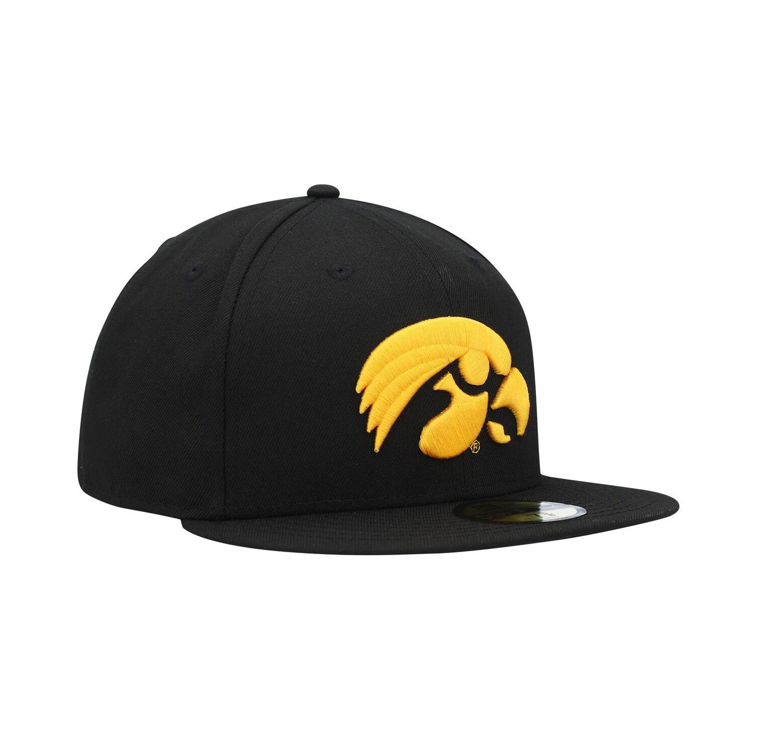 Men's Black Iowa Hawkeyes Primary Team Logo Basic 59FIFTY Fitted Hat