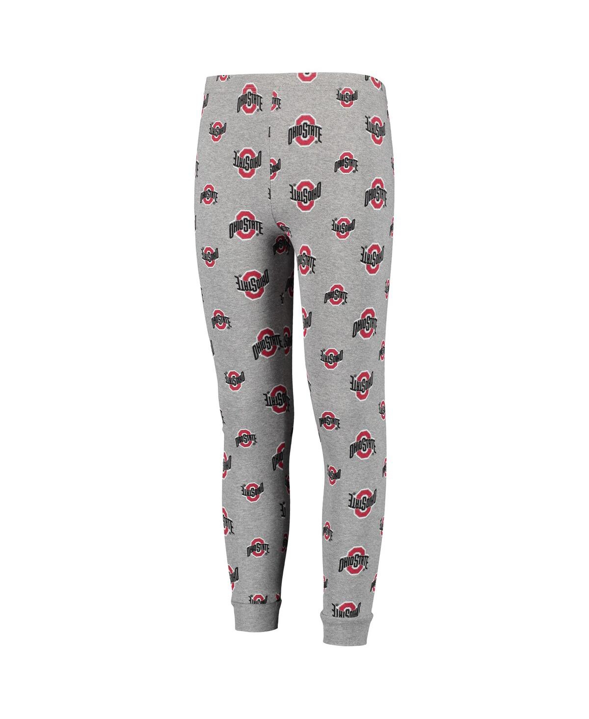 Big BoysOhio State Buckeyes Long Sleeve T-shirt and Pants Sleep Set - Heathered Gray