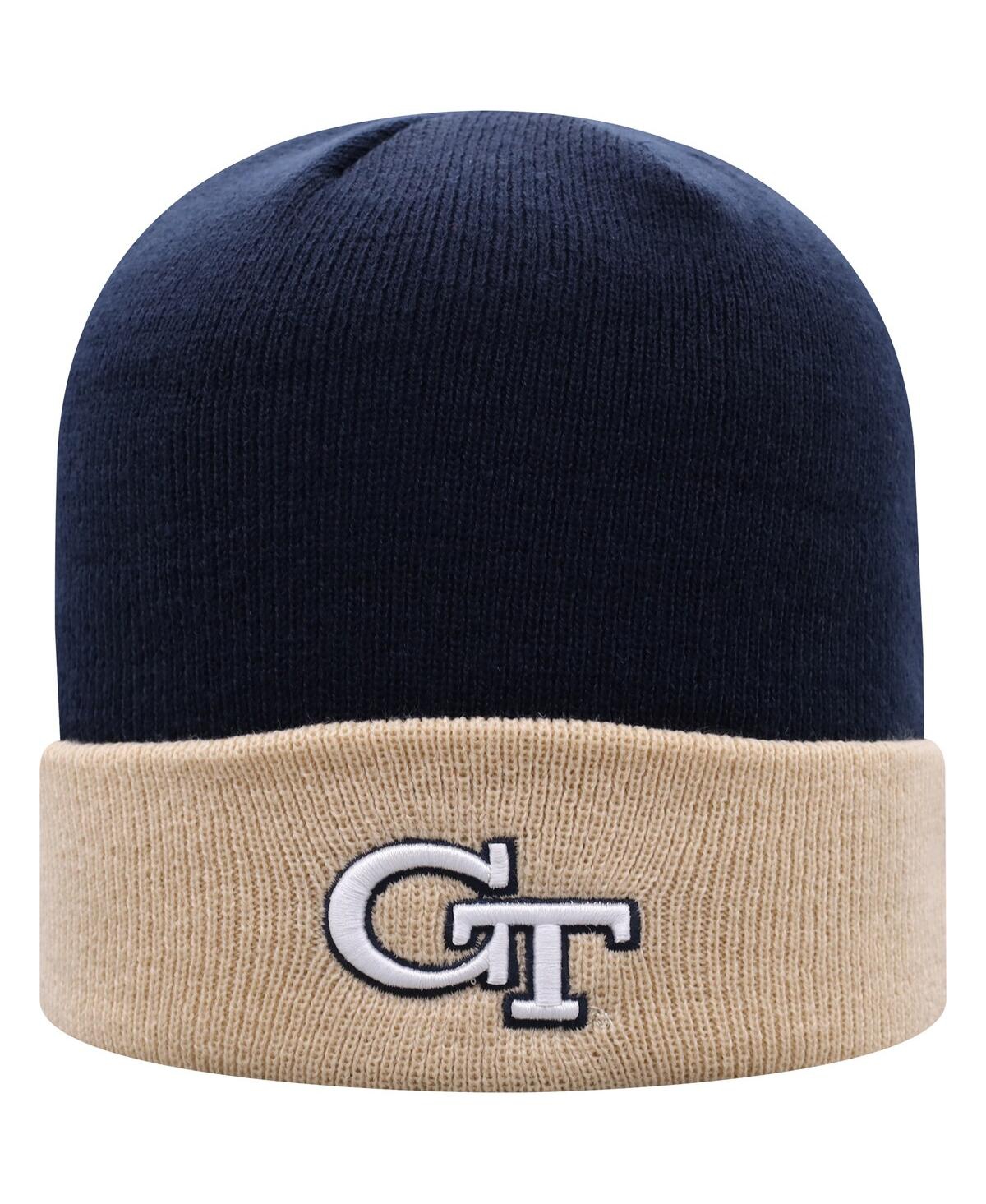 Top Of The World Men's Navy And Gold Georgia Tech Yellow Jackets Core 2-tone Cuffed Knit Hat In Navy,gold