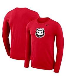 Men's Red Georgia Bulldogs Secondary School Logo Legend Performance Long Sleeve T-shirt