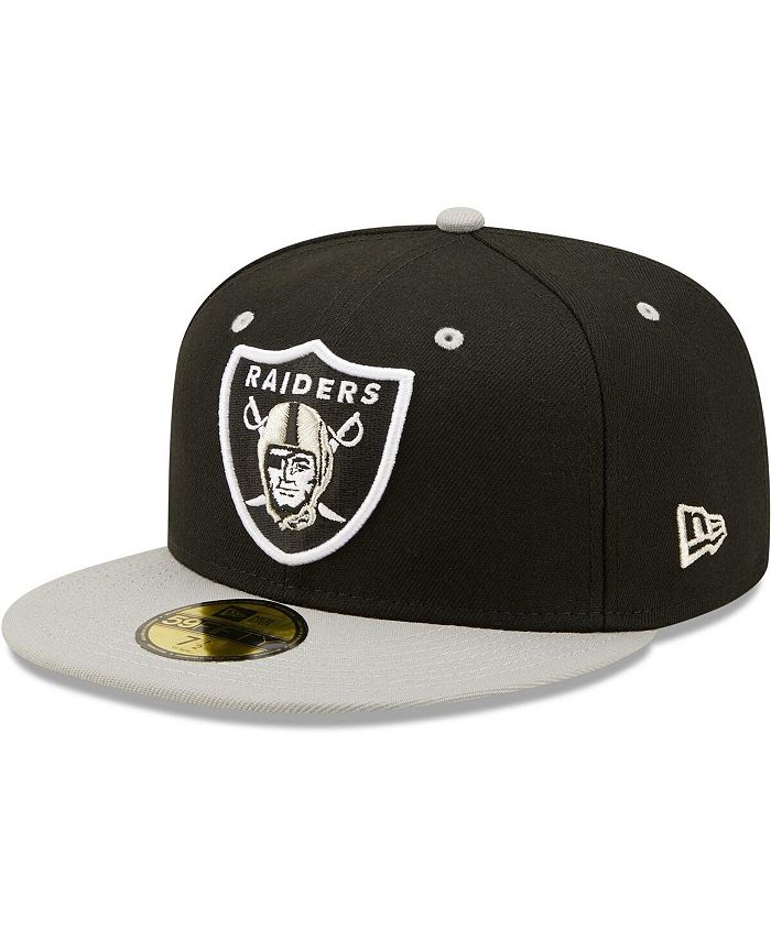 New Era Men's Black and Gray Las Vegas Raiders Flipside 59FIFTY Fitted ...
