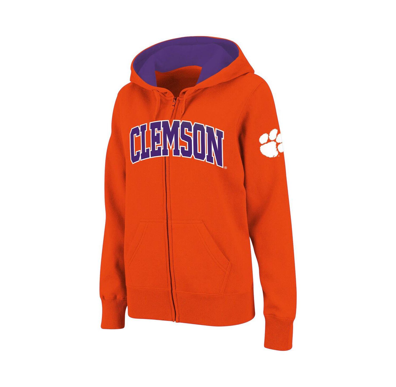 Women's Clemson Tigers Arched Name Full-Zip Hoodie