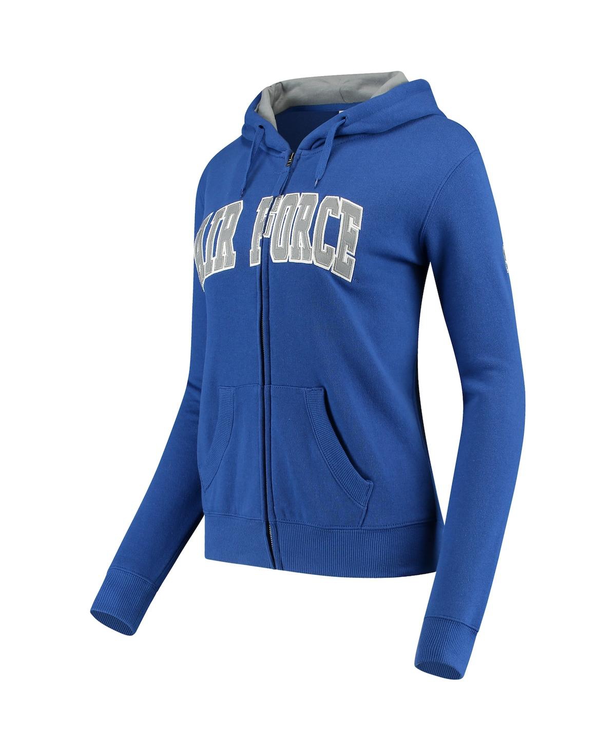 Women's Stadium AthleticAir Force Falcons Arched Name Full-Zip Hoodie - Royal