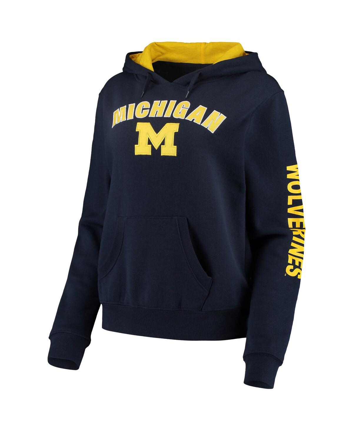 Colosseum Navy Michigan Wolverines Loud And Proud Pullover Hoodie In Navy